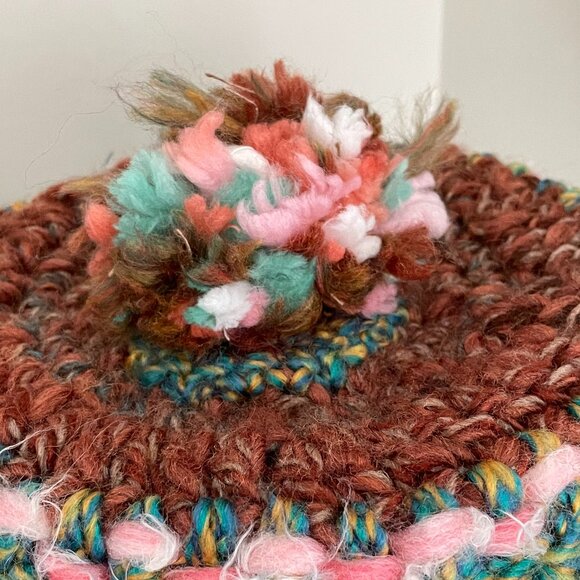 Chunky Wool Colorful Crochet Hat Handmade - Picture 3 of 3